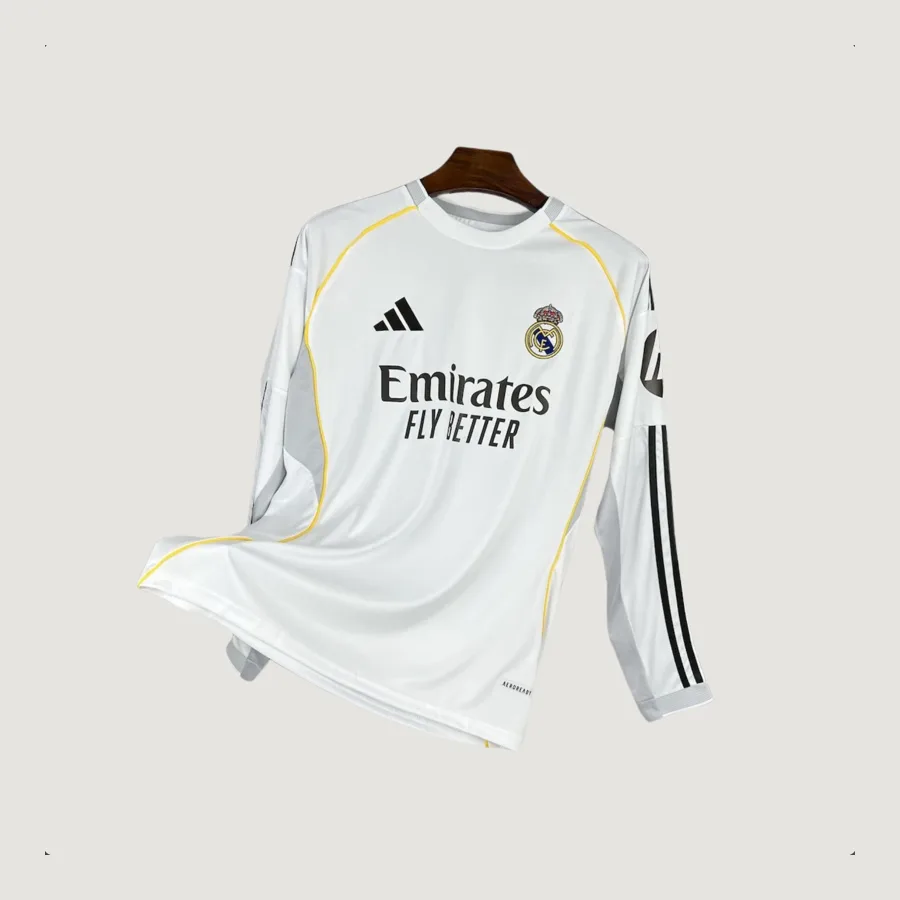 Real Madrid – Maillot Domicile 25/26 Manches Longues – Blanc