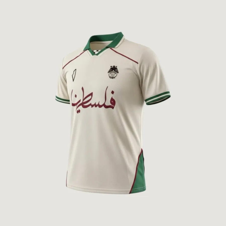 CD Palestino – Maillot 2025/26 – Écru, Vert, Bordeaux