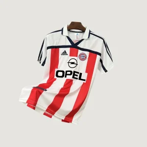 Bayern Munich – Maillot Retro 2000/01 – Blanc & Rouge