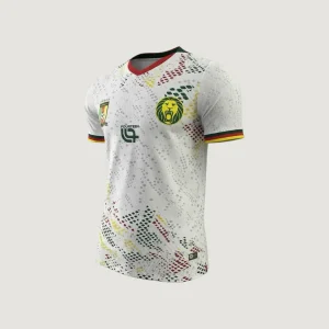 Cameroun – Maillot Extérieur Coupe du Monde 2026 – Blanc, Vert, Jaune, Rouge