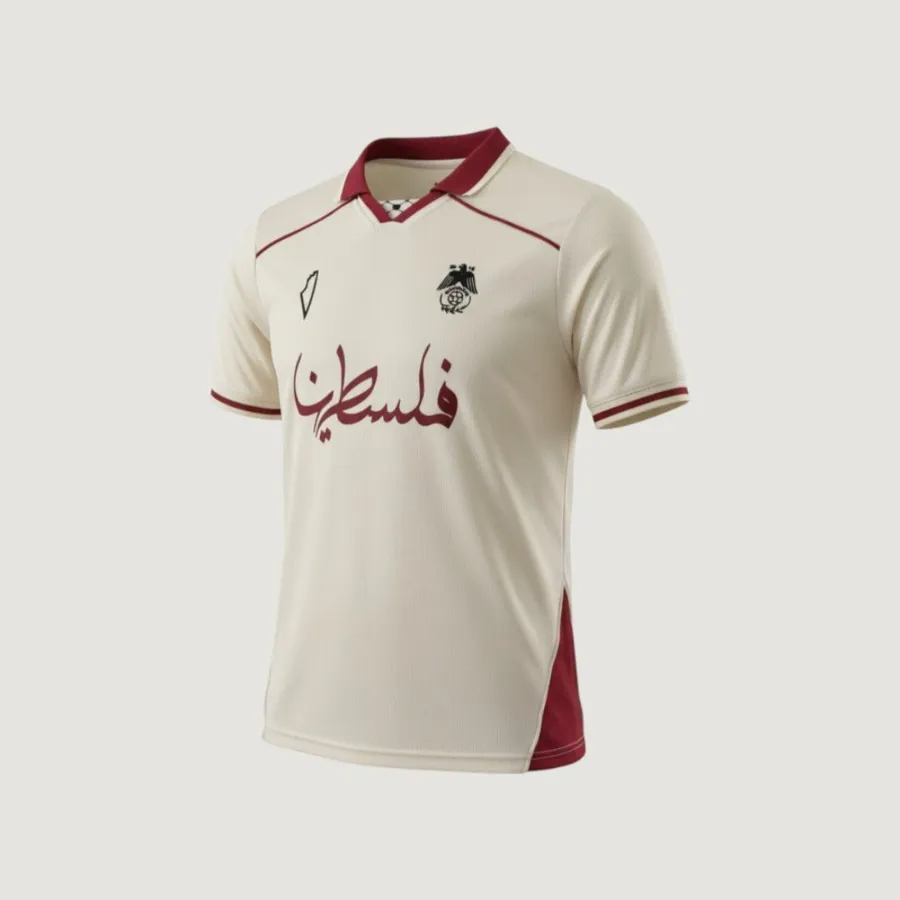 CD Palestino – Maillot 2025/26 – Écru, Rouge Bordeaux