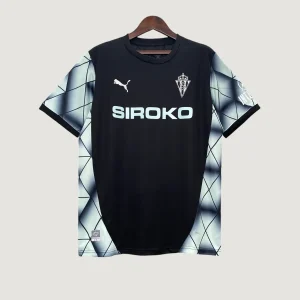 Sporting Gijón - Maillot Extérieur 24/25 - Noir, Blanc