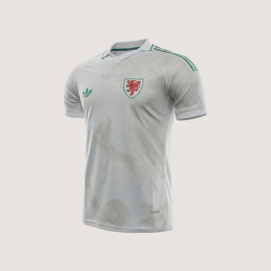 Pays de Galles – Maillot Extérieur Coupe du Monde 2026 – Blanc, Vert, Or