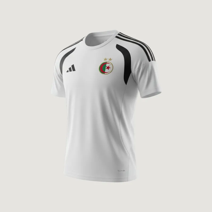 Algérie – Maillot d’Entraînement Coupe du Monde 2026 Homme – Blanc, Noir