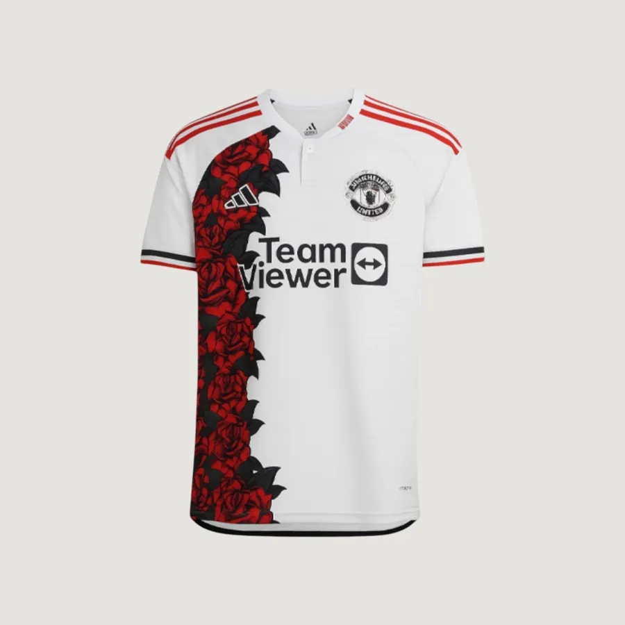 Manchester United – Maillot Extérieur 25/26 – Blanc & Rouge Roses