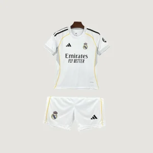 Real Madrid – Ensemble Domicile 25/26 Enfant – Blanc & Jaune