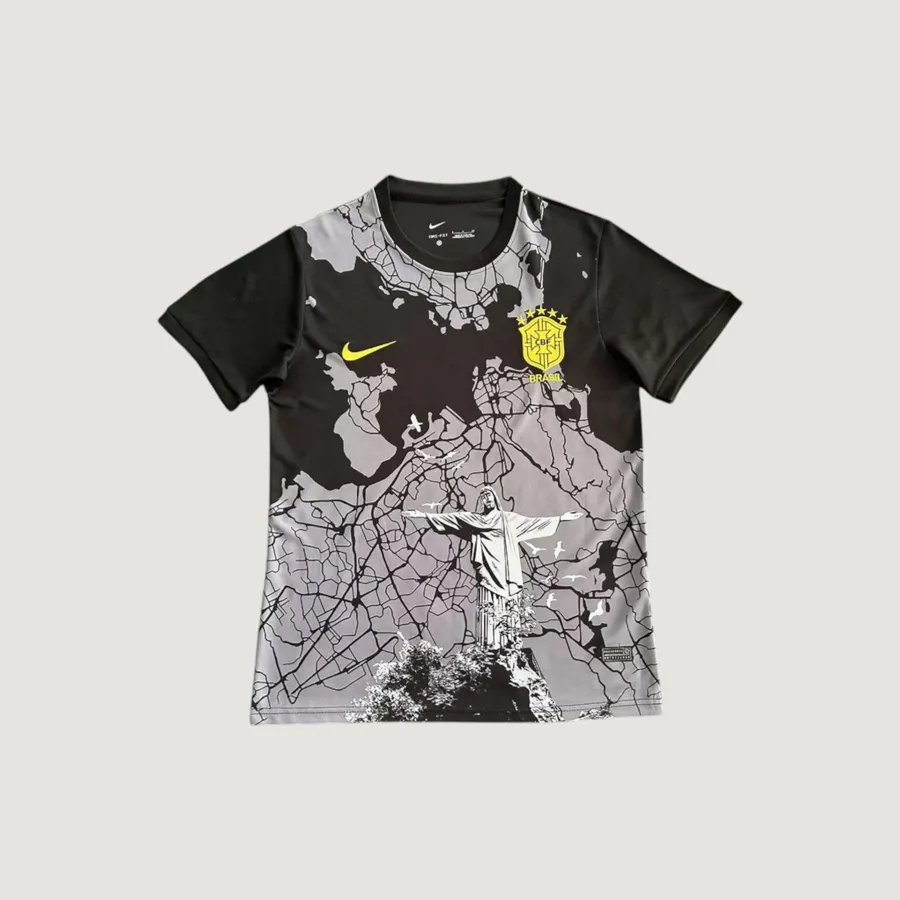 Brésil – Maillot Pre-Match 25/26 – Noir & Gris